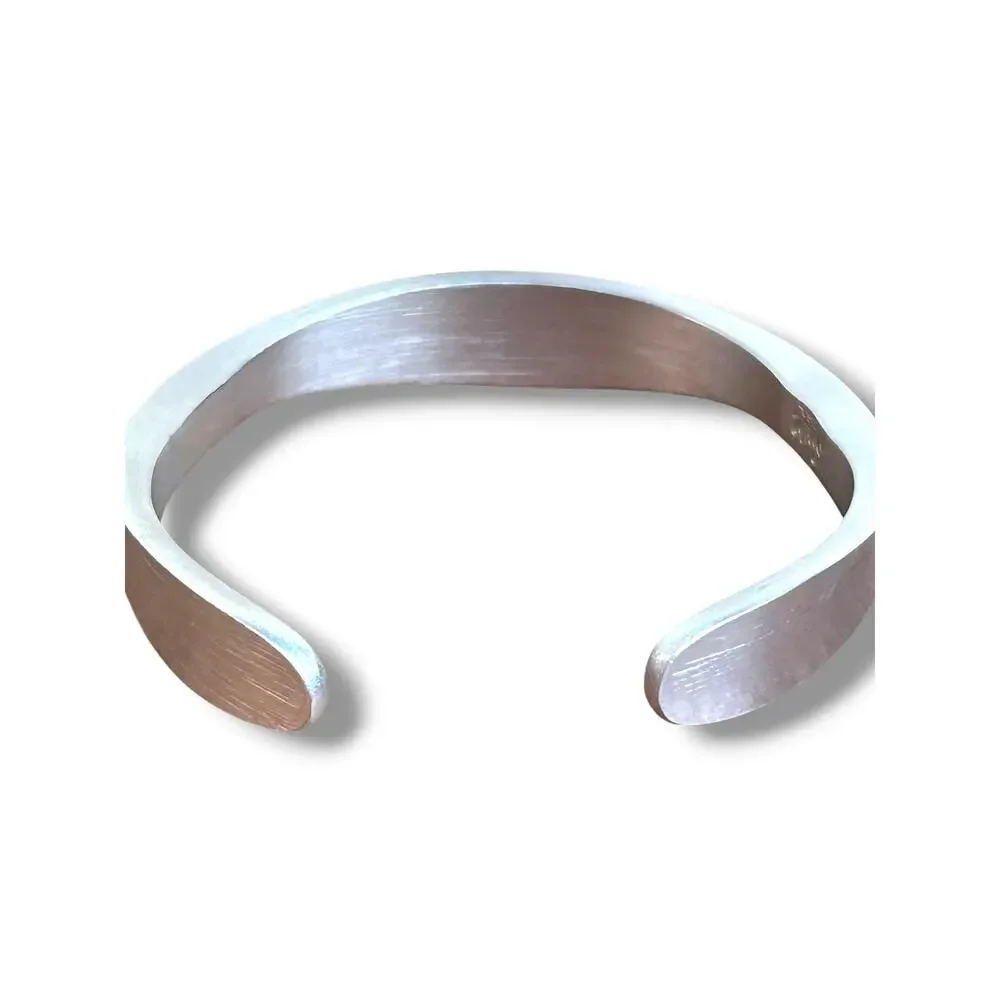 Vintage Speidel USA Silver Tone Cuff Bracelet Brushed Metal Minimalist Blank ID